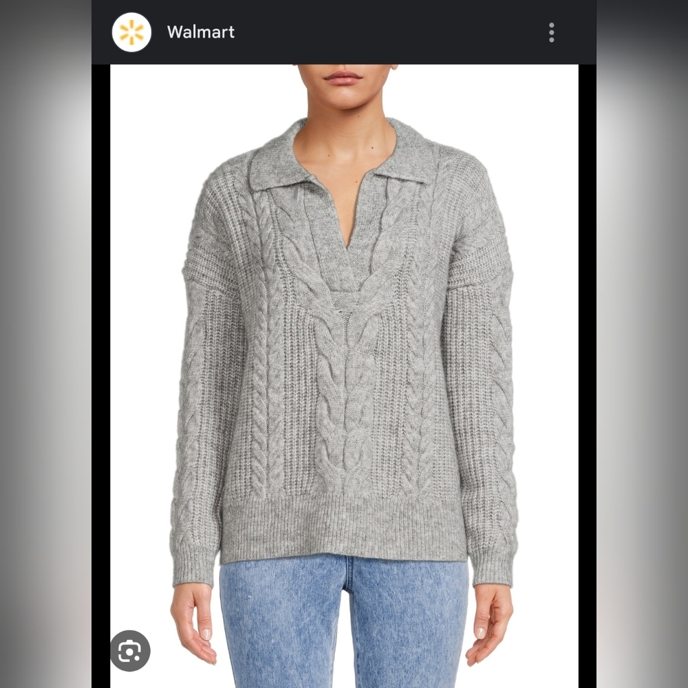Time and Tru Collared Sweater